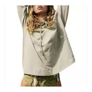 Free People Movement Size Small Hot Shot Hooded Layer Green Hoodie Oversize